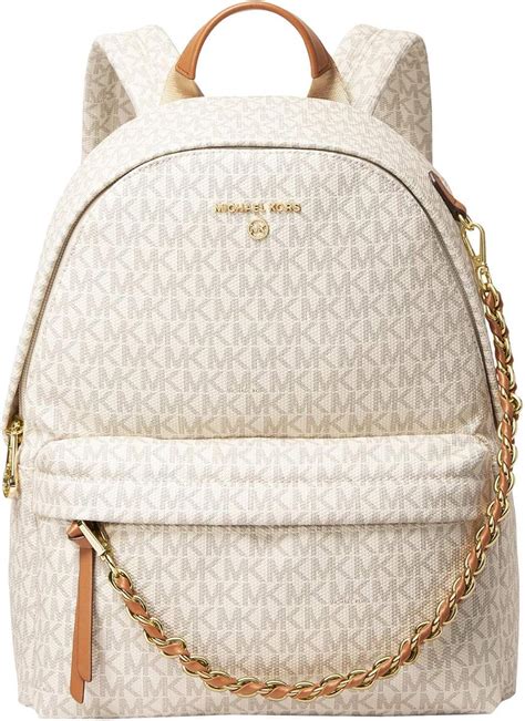 michael kors signature slater medium backpack|Michael Kors large leather backpack.